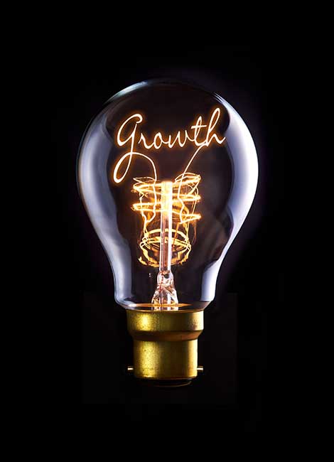 light bulb of growth